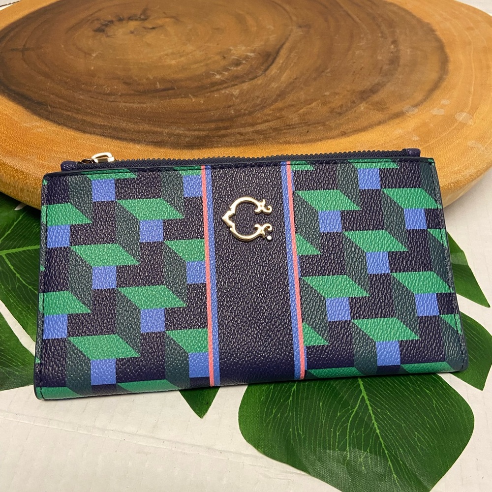 C Wonder Geometric Cube Print Wallet